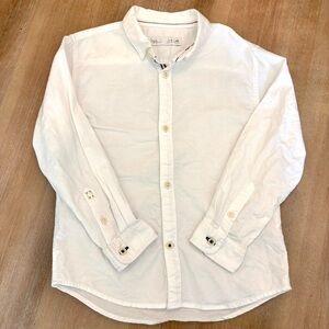 Zara Kids White Button Down Shirt with Collar
